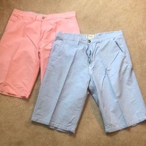 Men’s flat front shorts (two pair )